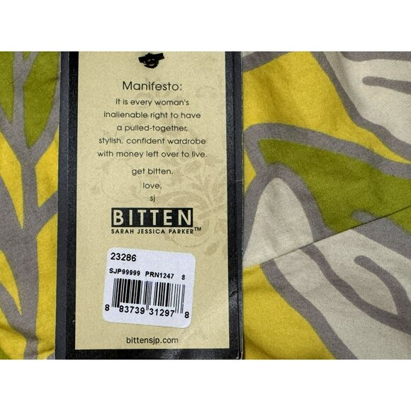 Yellow Mod Floral Strapless Dress Sz 8 NWT Bitten by Sarah Jessica Parker - Picture 4 of 6